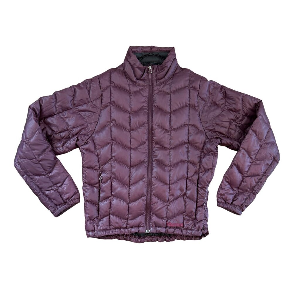 Marmot Women's Purple Down 800 Fill Full Zip Puffer Jacket Size Medium